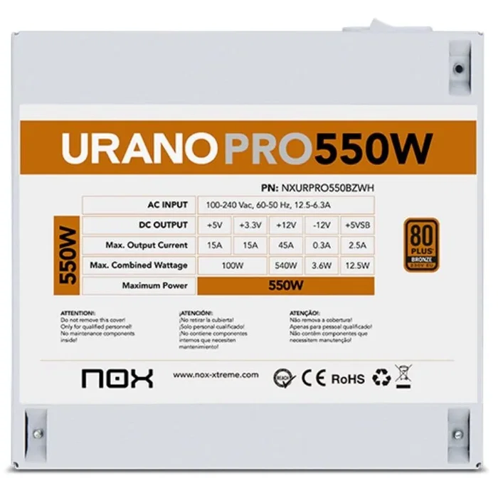 Nox Urano PRO White 550W Bronze Blanco Nox Urano PRO White 550W Bronze Blanco